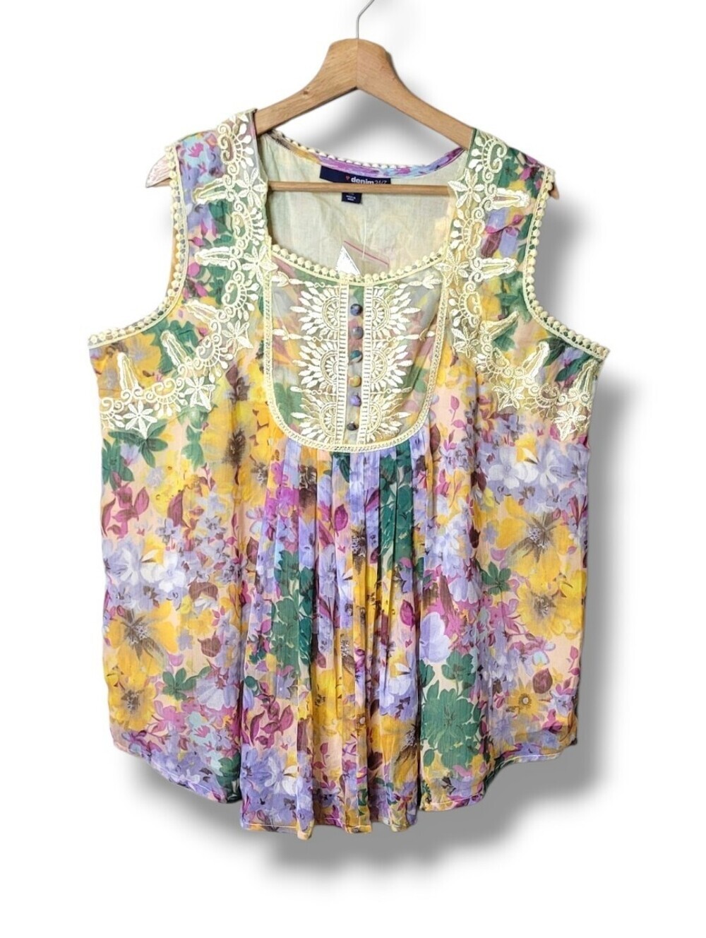 Denim 24/7 Sleeveless Babydoll Top